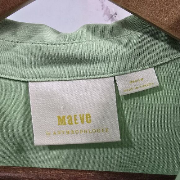 Anthropologie Shirt Womens Medium Button Front Tie Sandbridge Maeve - Picture 3 of 12